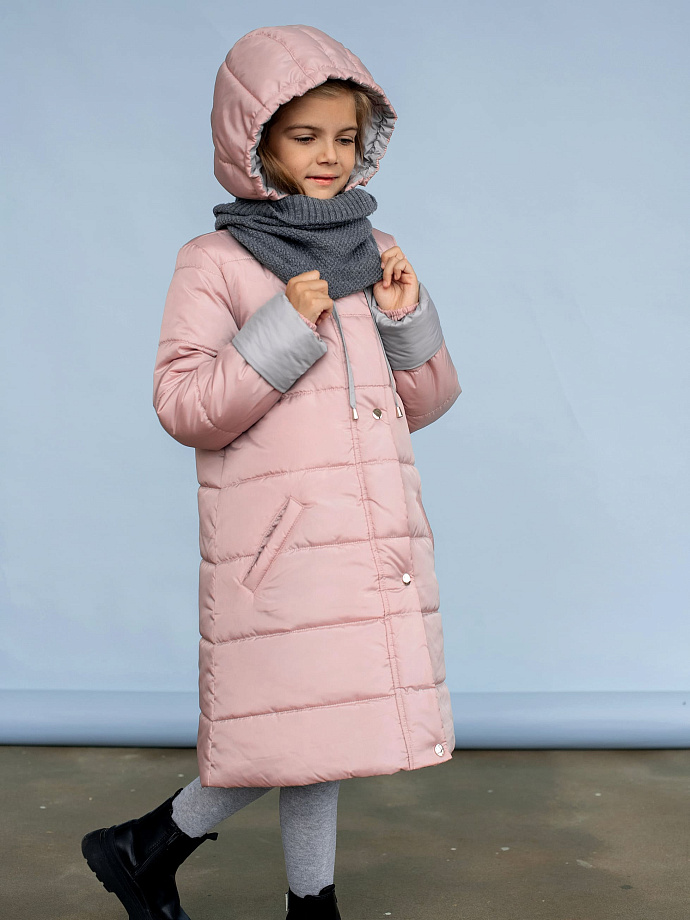 Куртка пальто с капюшоном Зима в цвете: Розовый Ole! Twice - фото 5