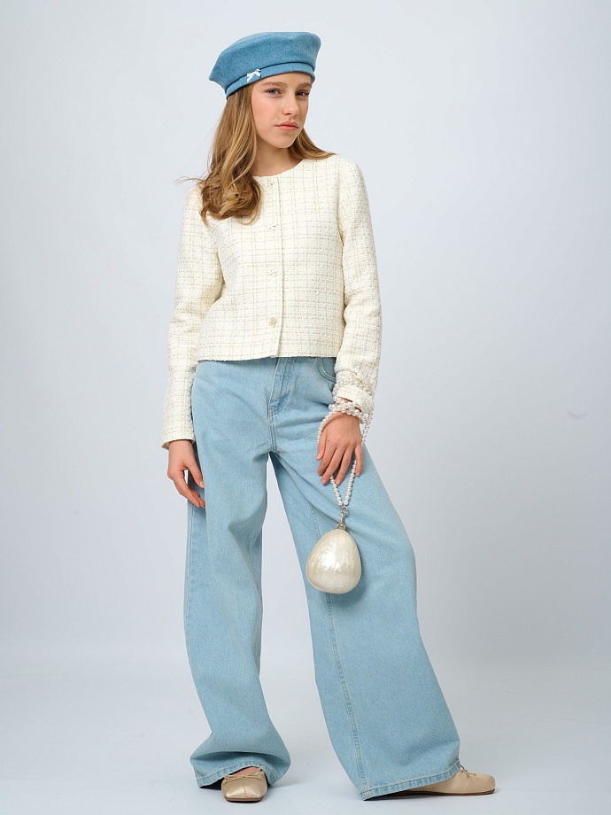 Джинсы широкие в цвете: Светло-Голубой Ole! Twice - фото 5