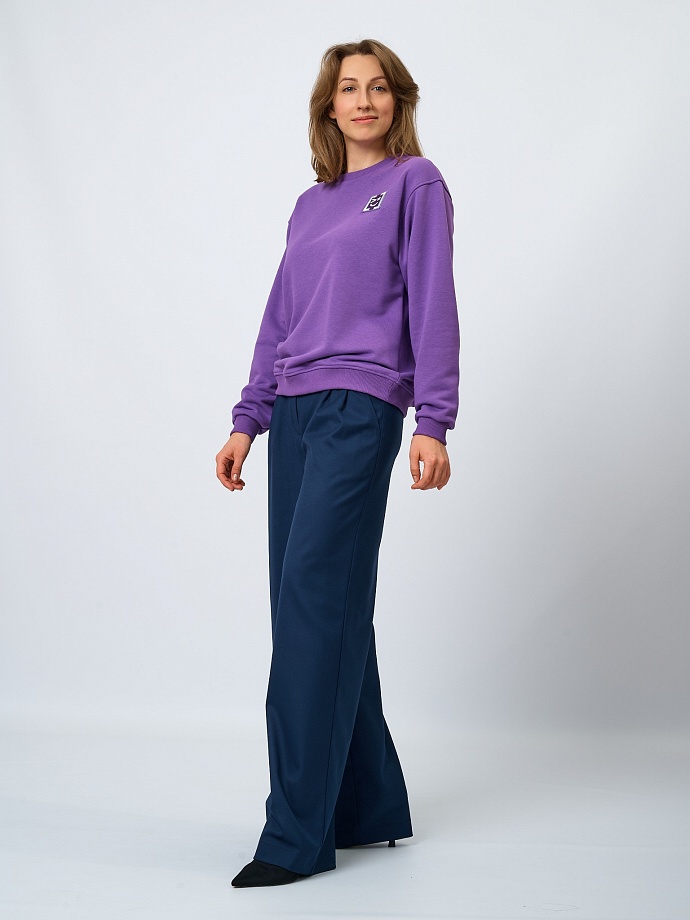 Свитшот со съемным воротником и шевроном в цвете: Фиолетовый Ole! Twice - фото 4