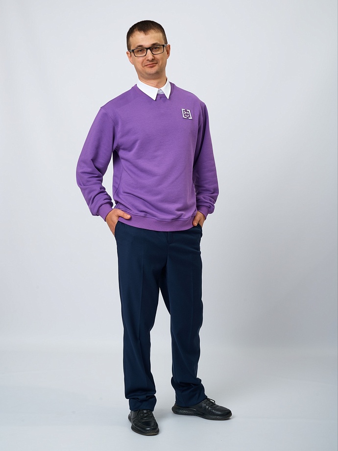 Свитшот со съемным воротником и шевроном в цвете: Фиолетовый Ole! Twice - фото 5