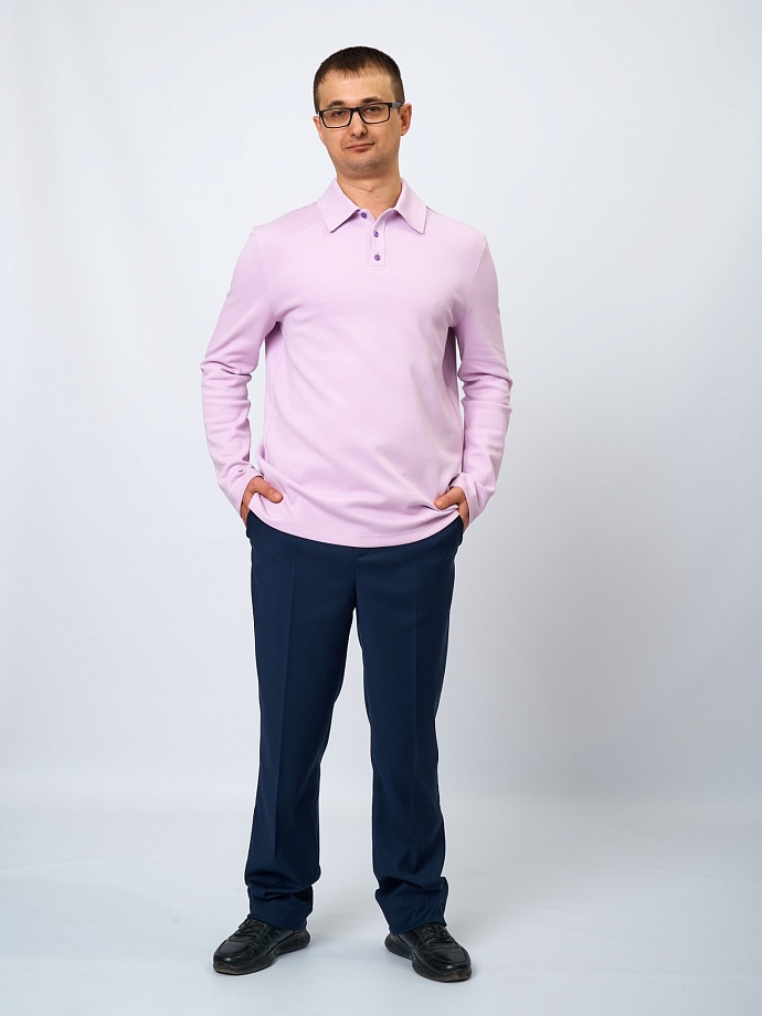 Поло с длинным рукавом унисекс в цвете: Светло-фиолетовый Ole! Twice - фото 4