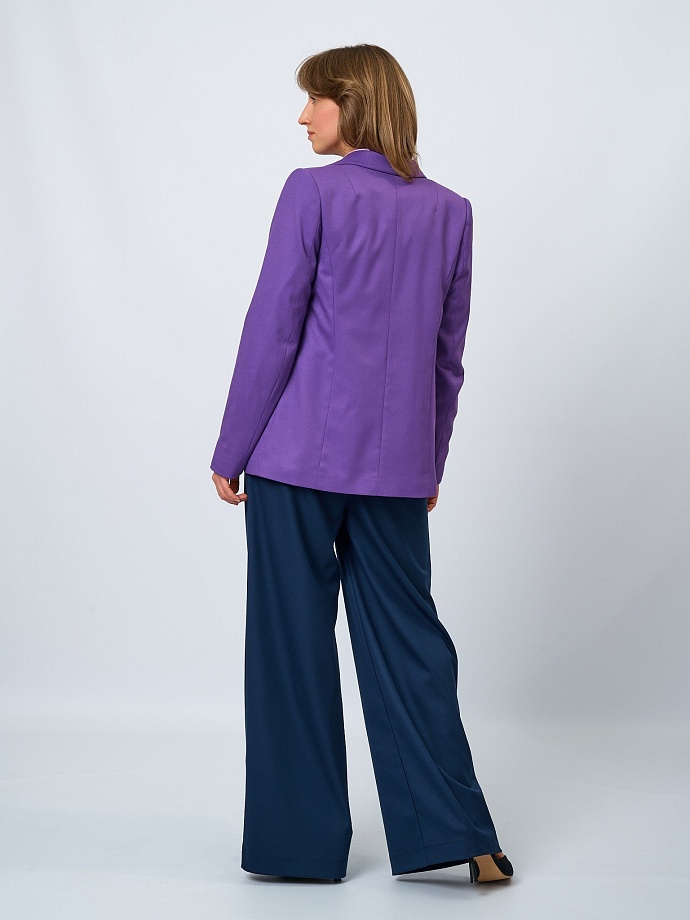 Жакет-пиджак прямого кроя в цвете: Фиолетовый Ole! Twice - фото 2