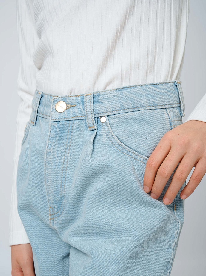 Джинсы широкие в цвете: Светло-Голубой Ole! Twice - фото 2