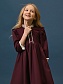 Платье школьное с крылышками, съемный белый воротник в цвете: Бордовый Ole! Twice - фото 2