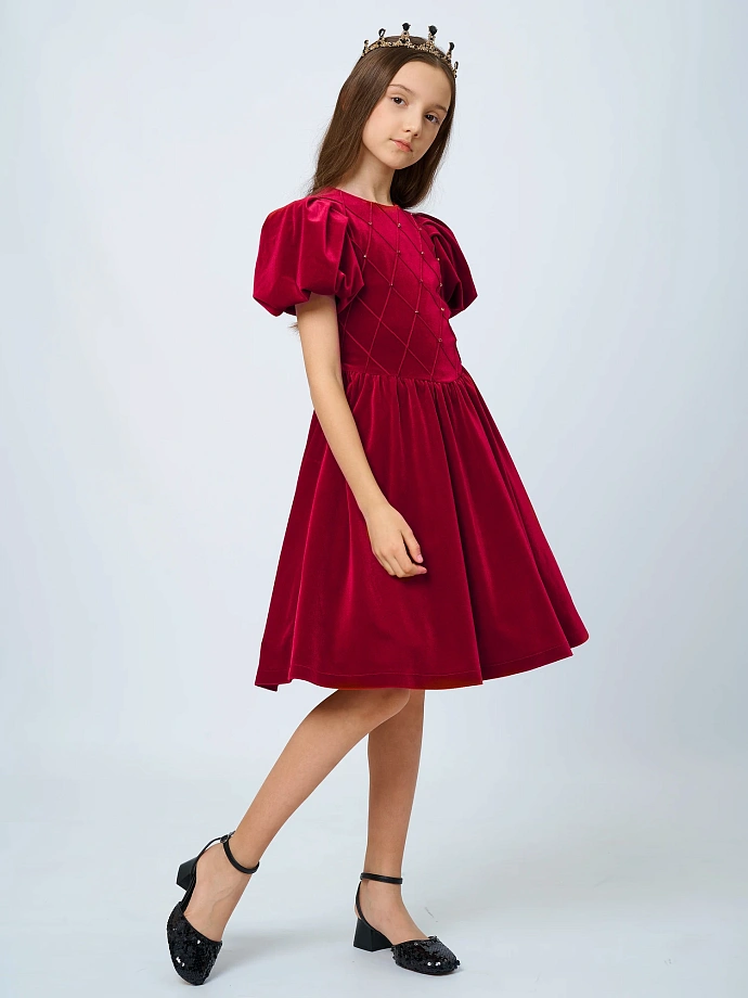 Платье из бархата с кристаллами в цвете: Красный Ole! Twice - фото 4