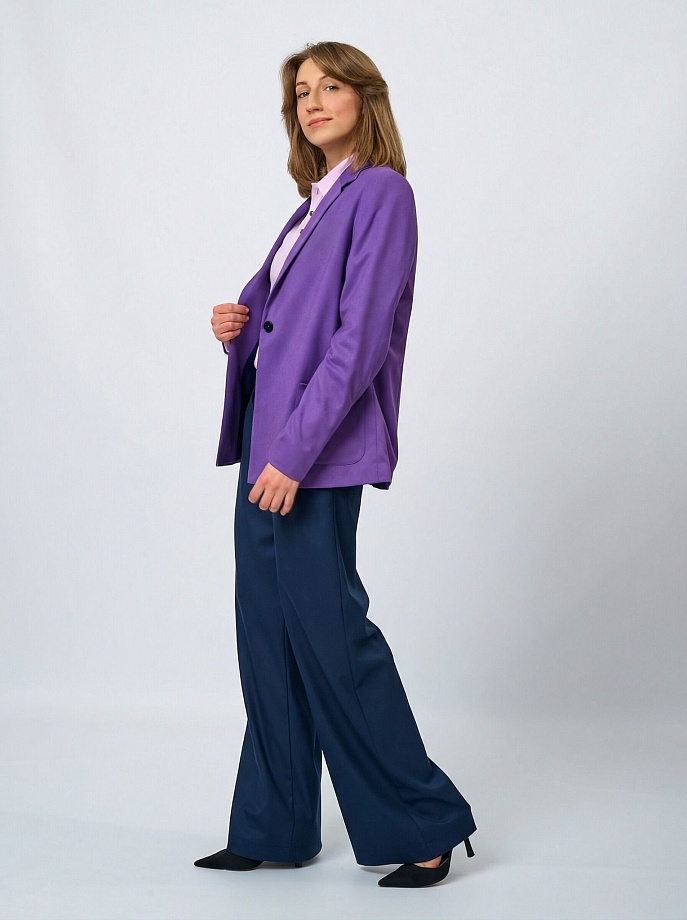 Жакет-пиджак прямого кроя в цвете: Фиолетовый Ole! Twice - фото 3
