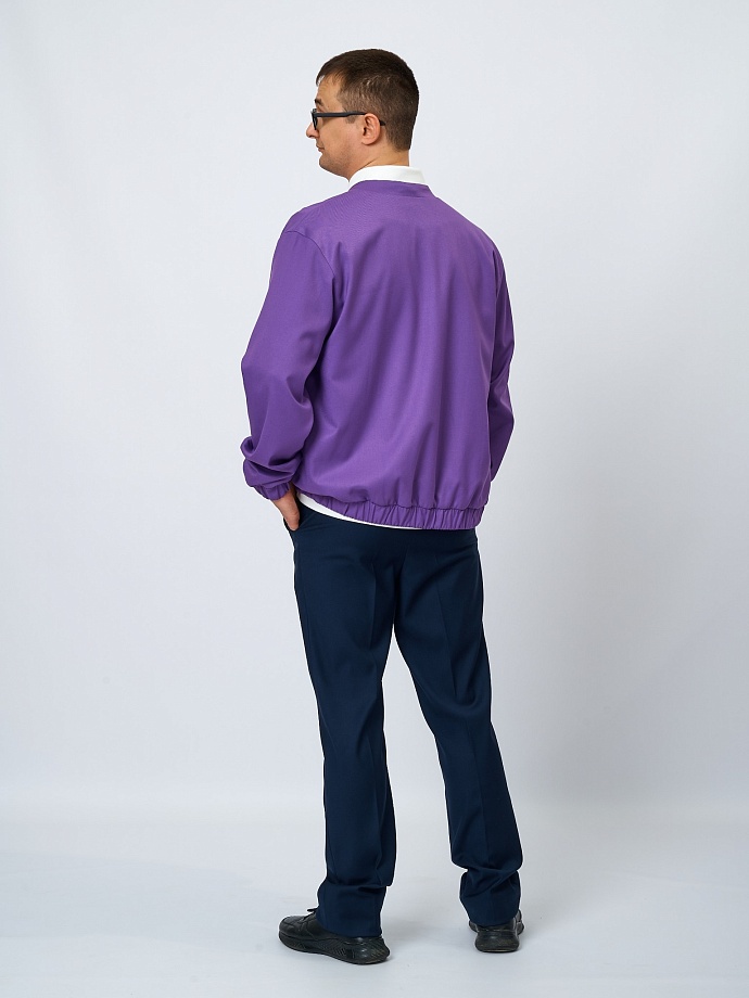 Бомбер из костюмной ткани с Шевроном в цвете: Фиолетовый Ole! Twice - фото 2