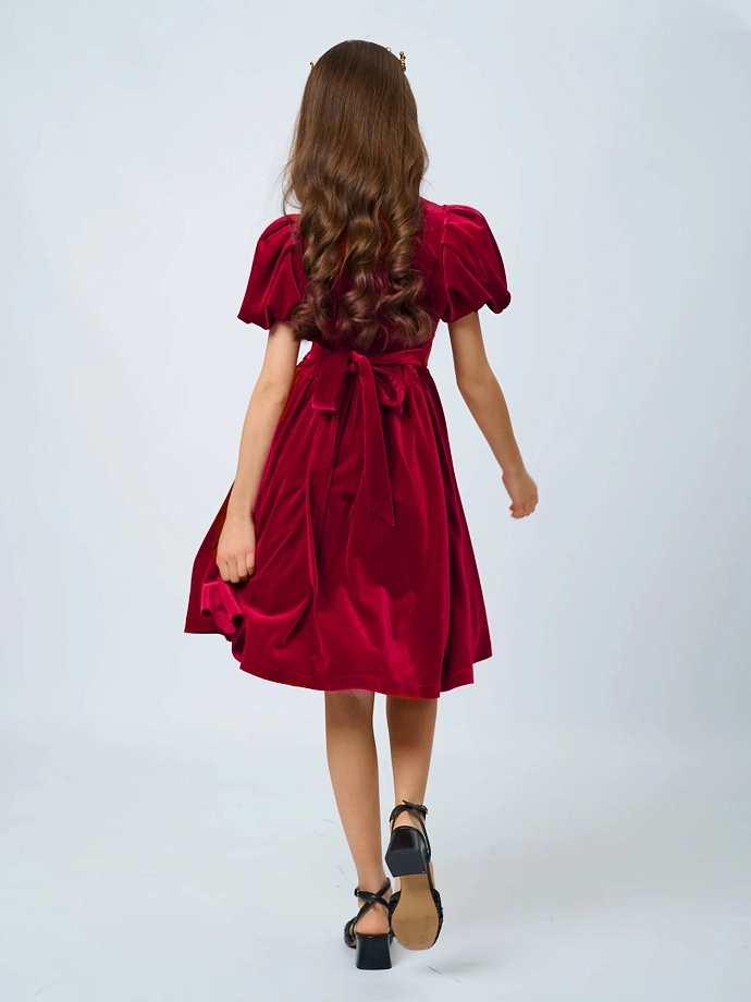 Платье из бархата с кристаллами в цвете: Красный Ole! Twice - фото 3