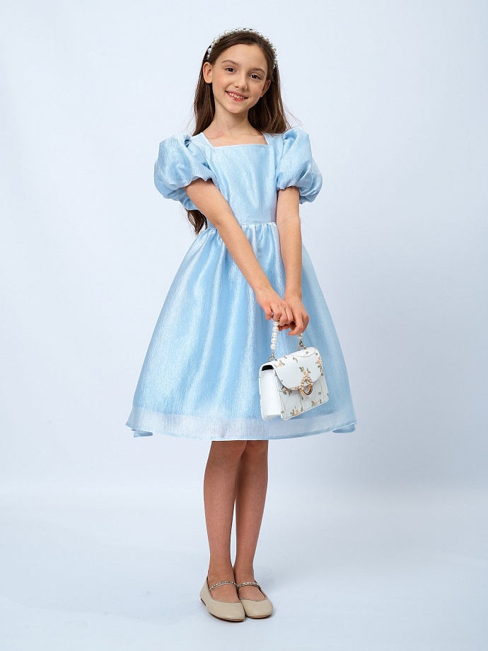 Платье из легкой ткани с жемчужным блеском в цвете: Светло-Голубой Ole! Twice - фото 5