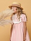 Платье креп с манишкой в горошек, короткий рукав в цвете: Персиковый Ole! Twice - фото 6