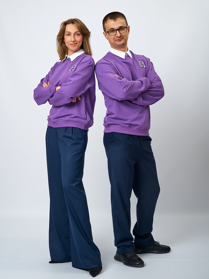 Свитшот со съемным воротником и шевроном в цвете: Фиолетовый Ole! Twice - фото 3