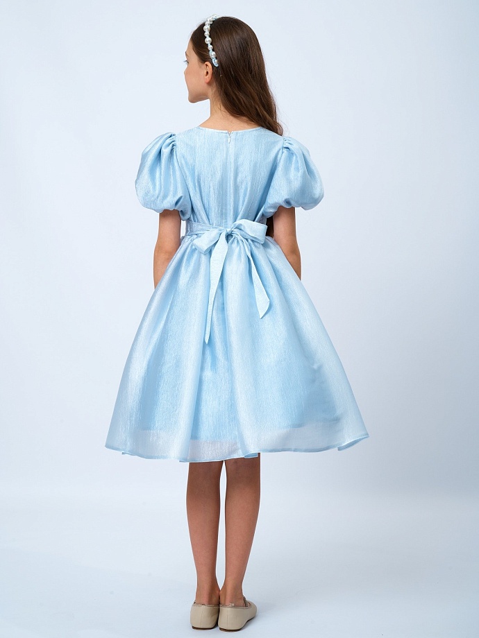 Платье из легкой ткани с жемчужным блеском в цвете: Светло-Голубой Ole! Twice - фото 2