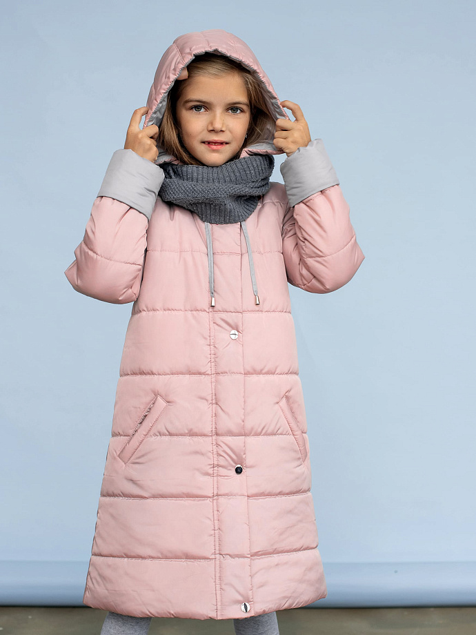 Куртка пальто с капюшоном Зима в цвете: Розовый Ole! Twice - фото 3