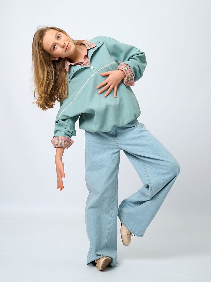 Джинсы широкие в цвете: Светло-Голубой Ole! Twice - фото 8