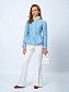 Жакет с баской из твида с длинным рукавом в цвете: Голубой Ole! Twice - фото 6