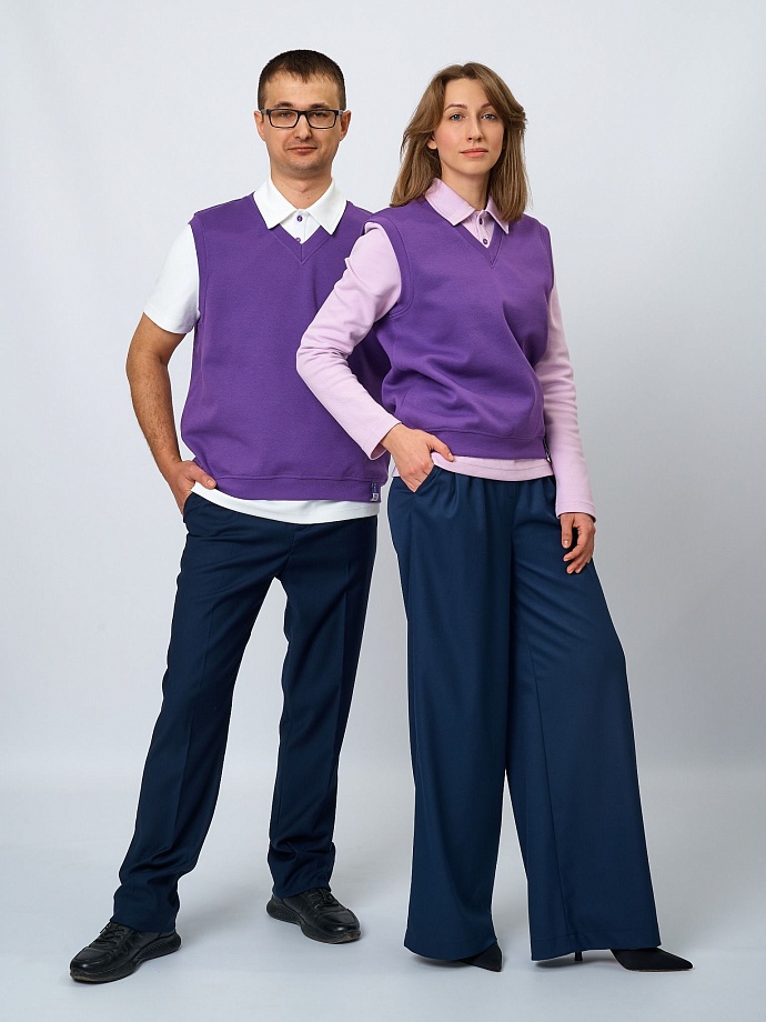 Жилет из фактурного трикотажа в цвете: Фиолетовый Ole! Twice - фото 4