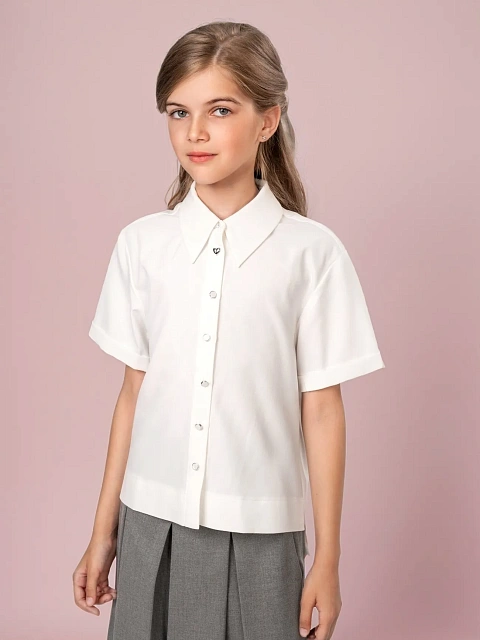 Рубашка укороченная с декоративными пуговицами