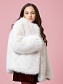Меховое пальто укороченное с натуральным утеплителем в цвете: Молочный Ole! Twice - фото 2