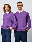 Свитшот оверсайз со съемным воротником и шевроном в цвете: Фиолетовый Ole! Twice - фото 1