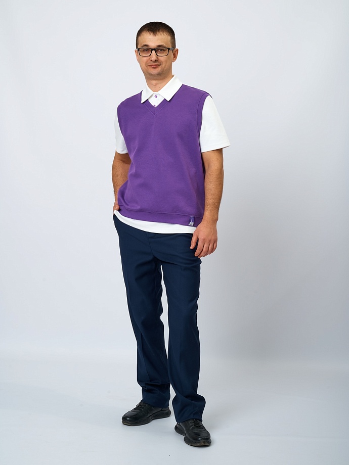 Жилет из фактурного трикотажа в цвете: Фиолетовый Ole! Twice - фото 2