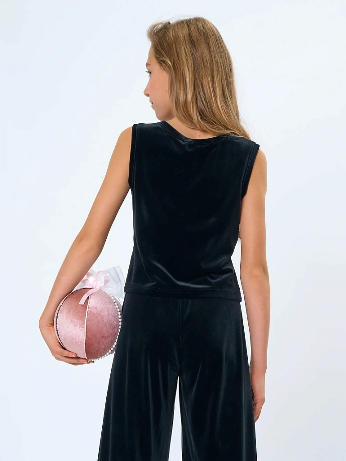 Топ из бархата в цвете: Черный Ole! Twice - фото 5