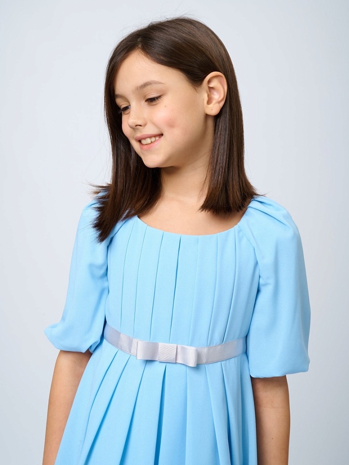 Платье с драпировкой в романтическом стиле в цвете: Голубой Ole! Twice - фото 2