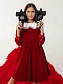 Платье бархатное со съемным воротником в цвете: Красный Ole! Twice - фото 3