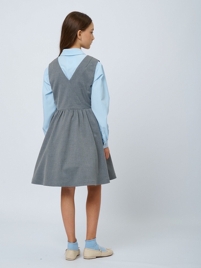 Сарафан школьный с шевроном в цвете: Серый Ole! Twice - фото 2