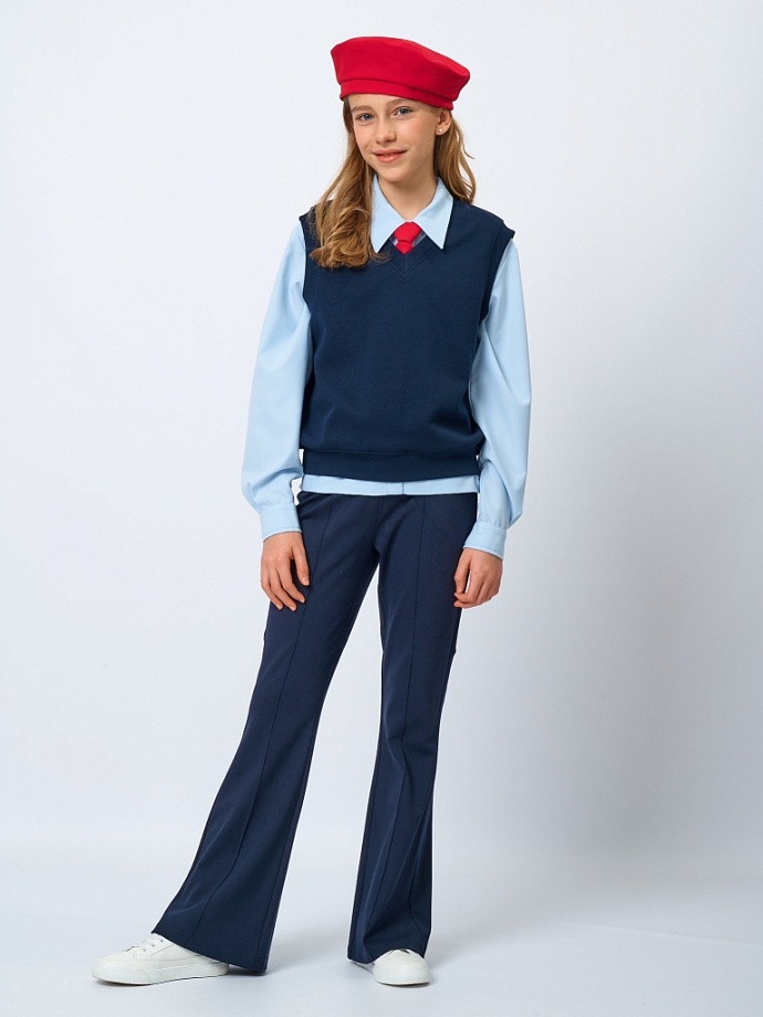 Жилет из фактурного трикотажа в цвете: Синий Ole! Twice - фото 4