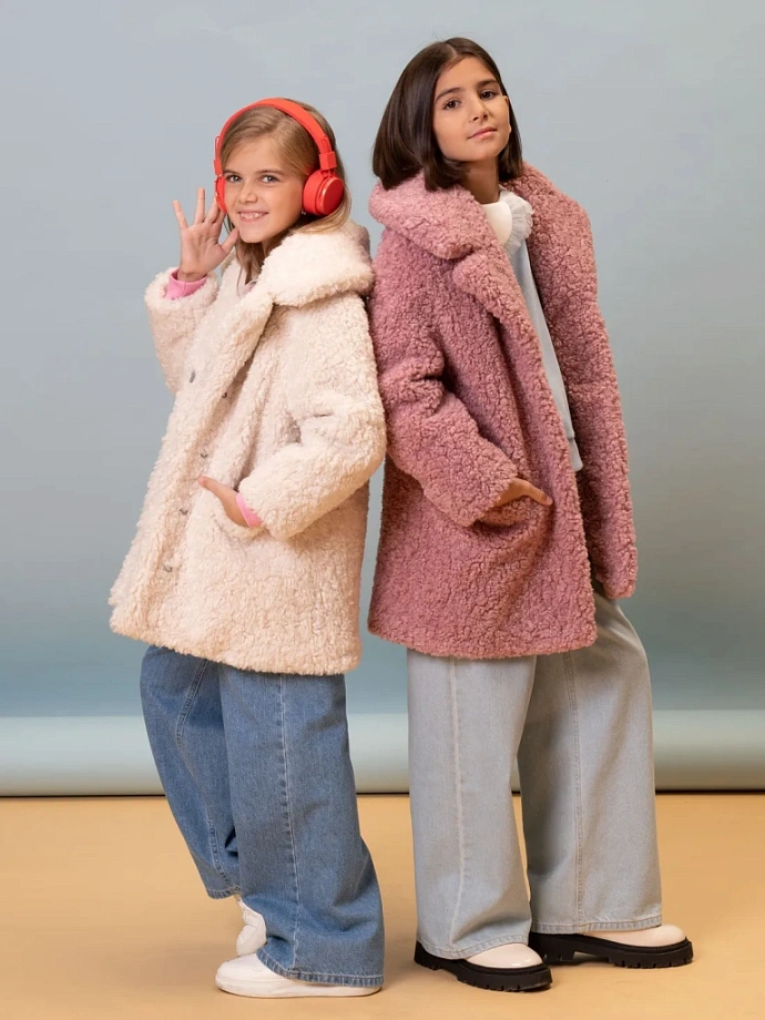 Меховое пальто с натуральным утеплителем в цвете: Розовый Ole! Twice - фото 3