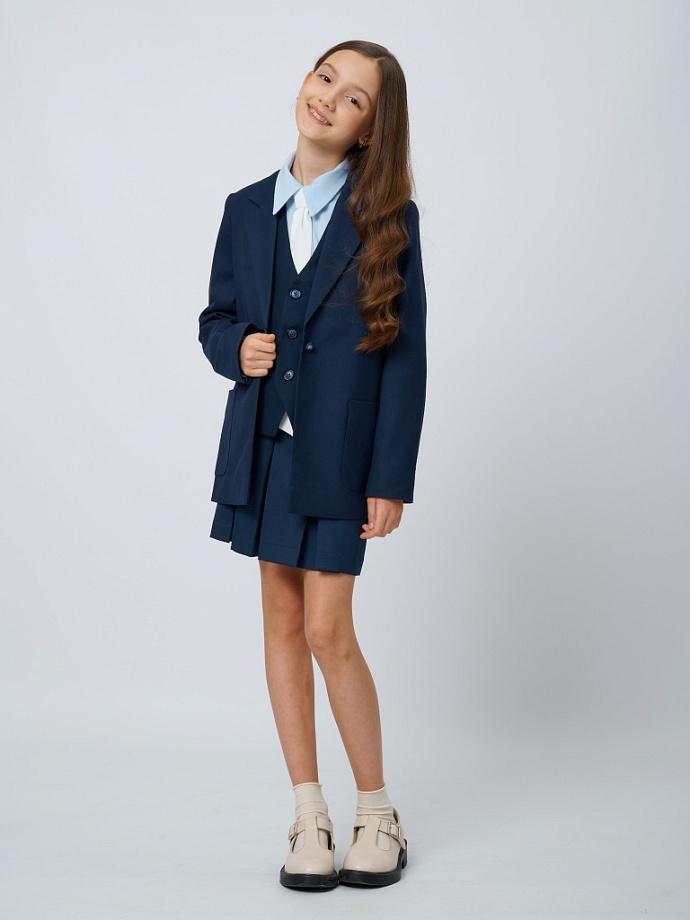 Жакет-пиджак прямого кроя в цвете: Синий Ole! Twice - фото 6