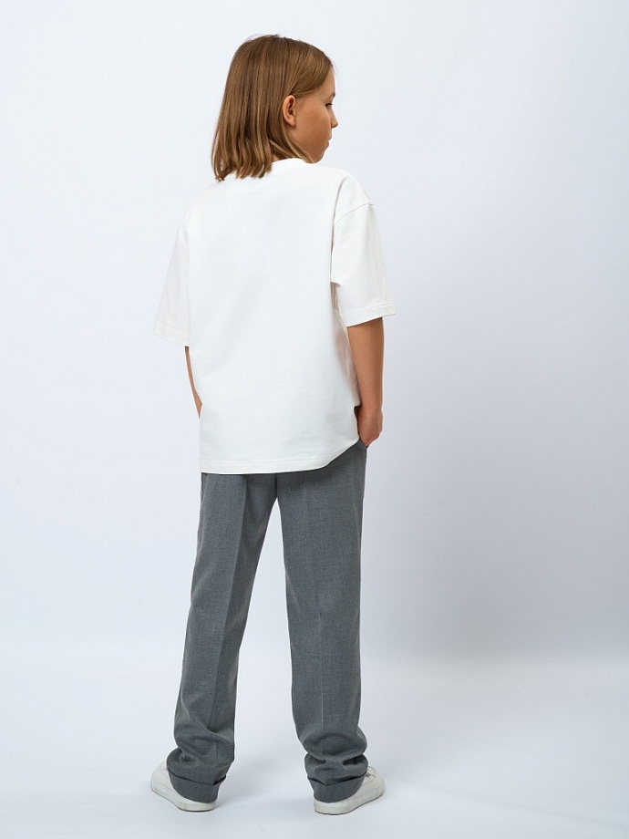 Футболка с нашивным принтом (для лицея Министерство знания) в цвете: Молочный Ole! Twice - фото 2