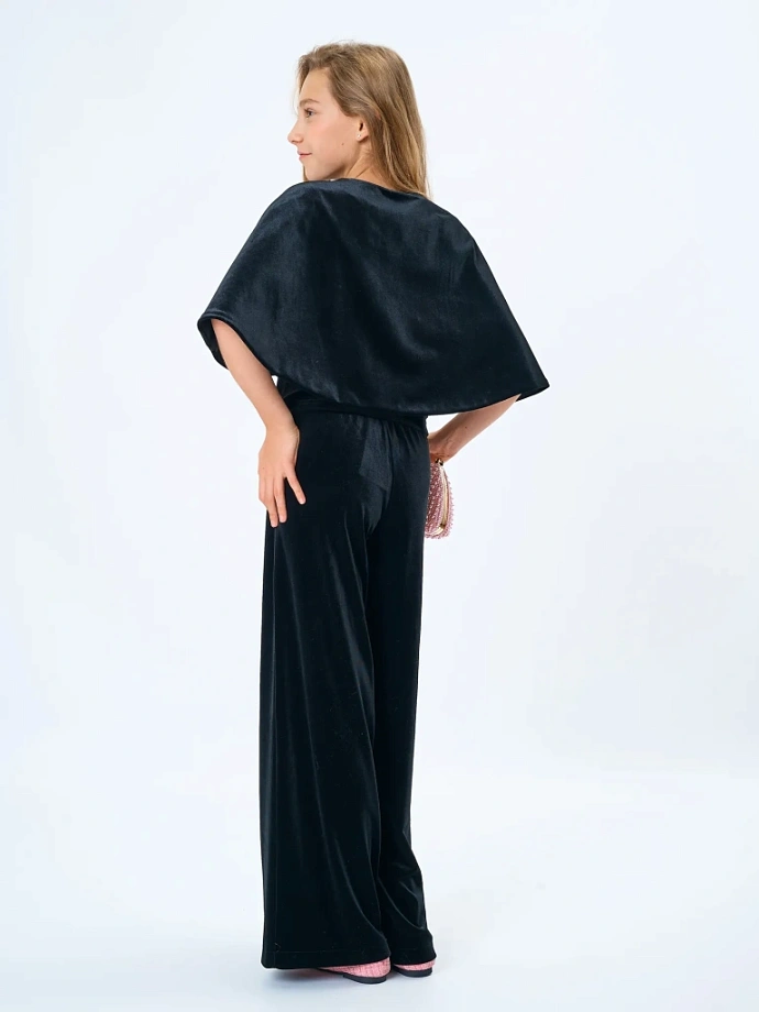 Накидка-болеро из бархата в цвете: Черный Ole! Twice - фото 5