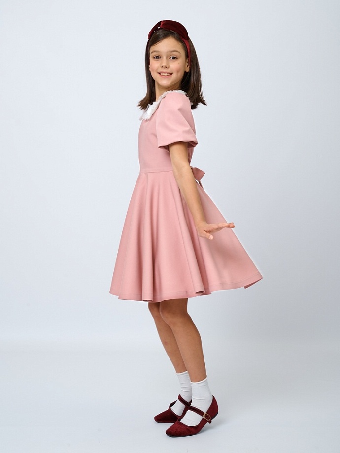 Платье с коротким рукавом и юбкой-солнце в цвете: Розовый Ole! Twice - фото 3