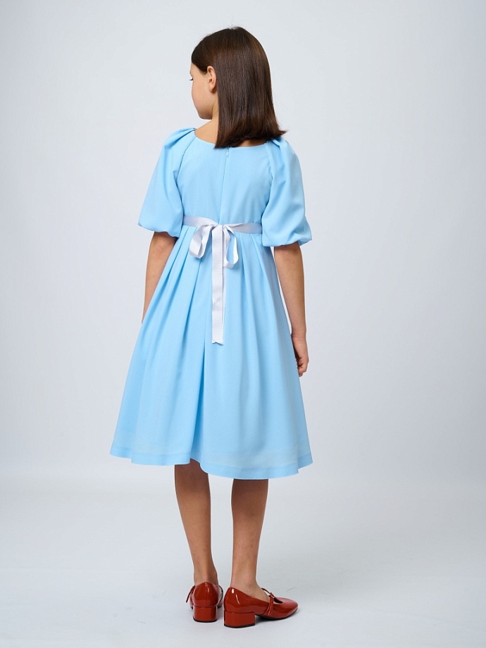 Платье с драпировкой в романтическом стиле в цвете: Голубой Ole! Twice - фото 3