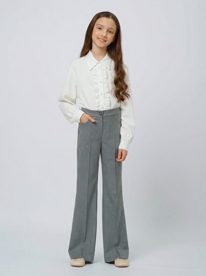 Брюки клеш со стрелками в цвете: Серый Ole! Twice - фото 1