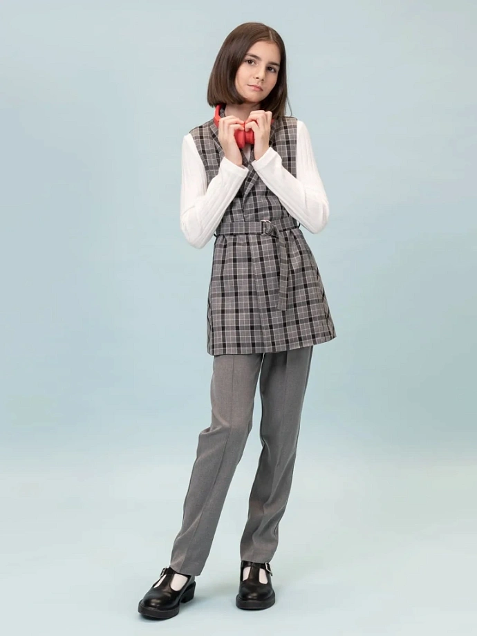 Комплект удлиненный жилет и брюки в цвете: Серый Ole! Twice - фото 5