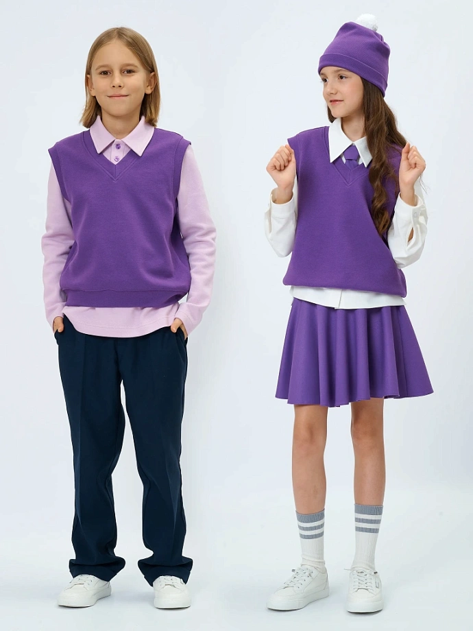 Жилет из фактурного трикотажа в цвете: Фиолетовый Ole! Twice - фото 1