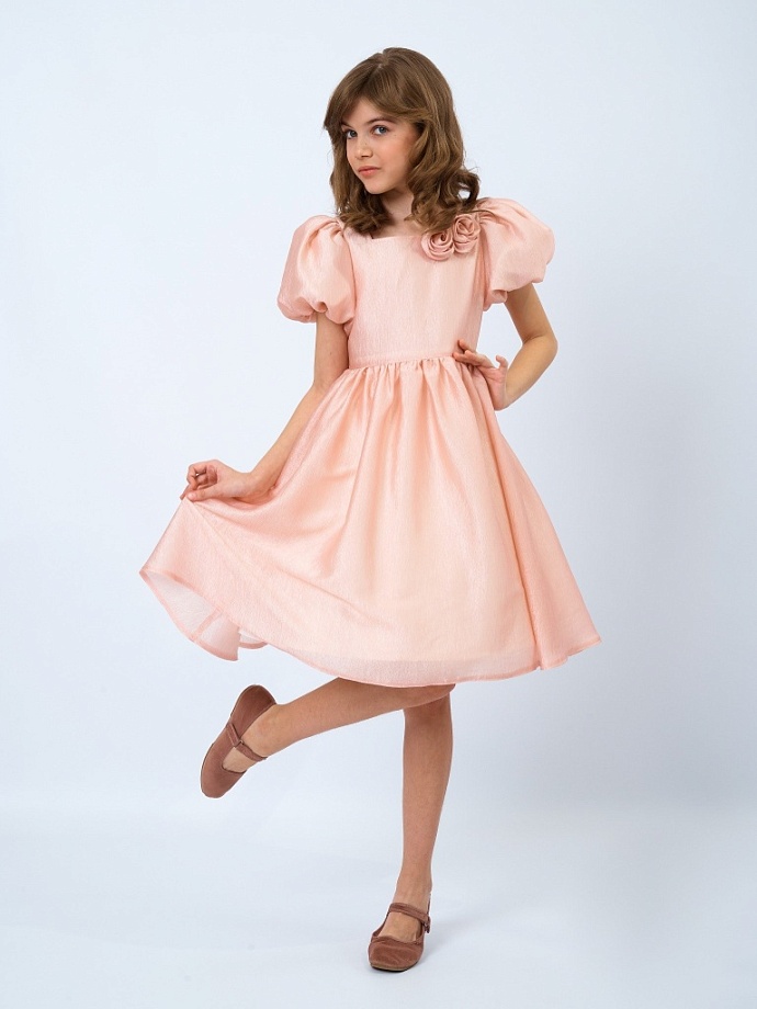 Платье из легкой ткани с жемчужным блеском в цвете: Розовый Ole! Twice - фото 4