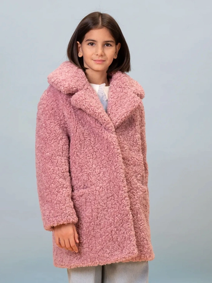 Меховое пальто с натуральным утеплителем в цвете: Розовый Ole! Twice - фото 5