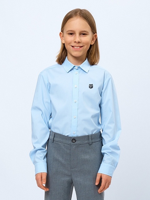 Рубашка классическая из смесового хлопка с шевроном