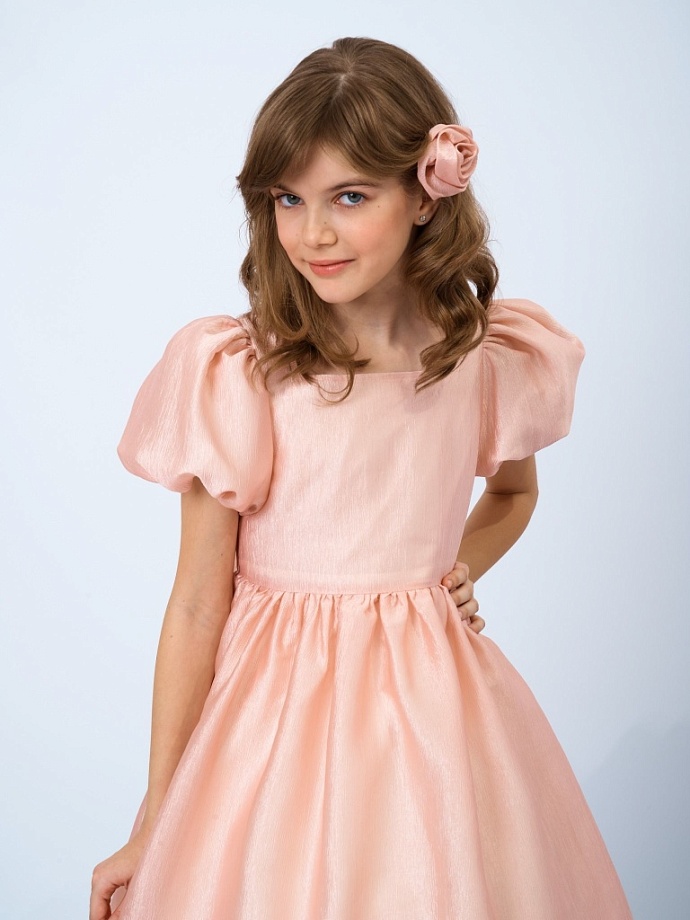 Платье из легкой ткани с жемчужным блеском в цвете: Розовый Ole! Twice - фото 3