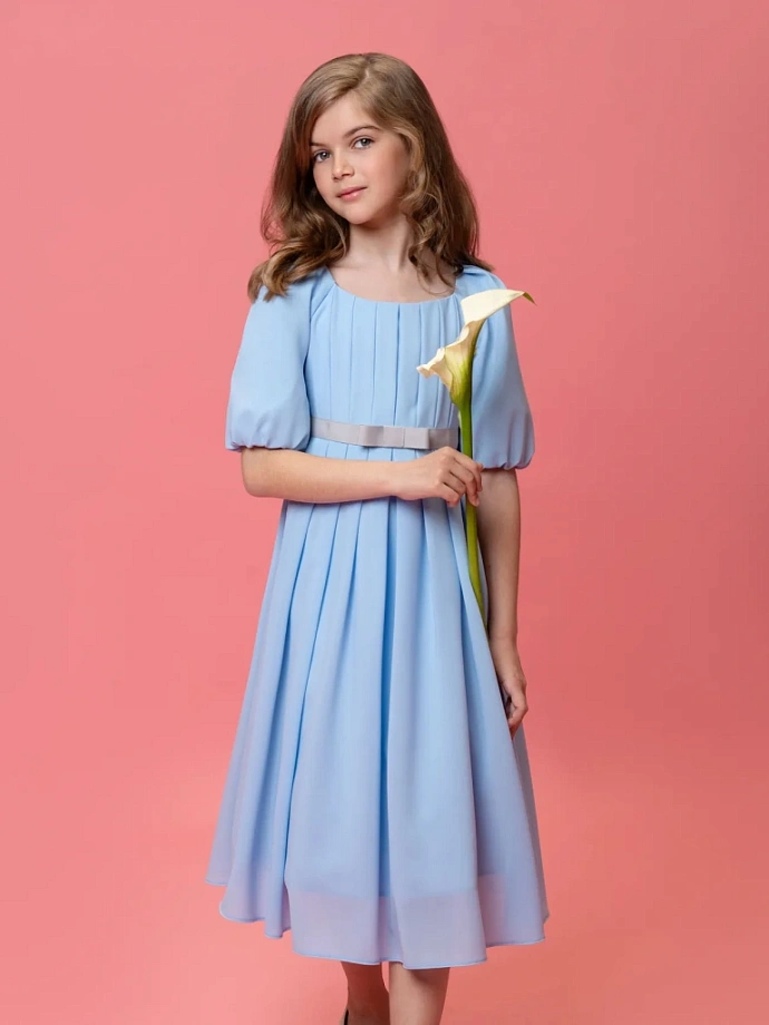 Платье с драпировкой в романтичном стиле в цвете: Голубой Ole! Twice - фото 1