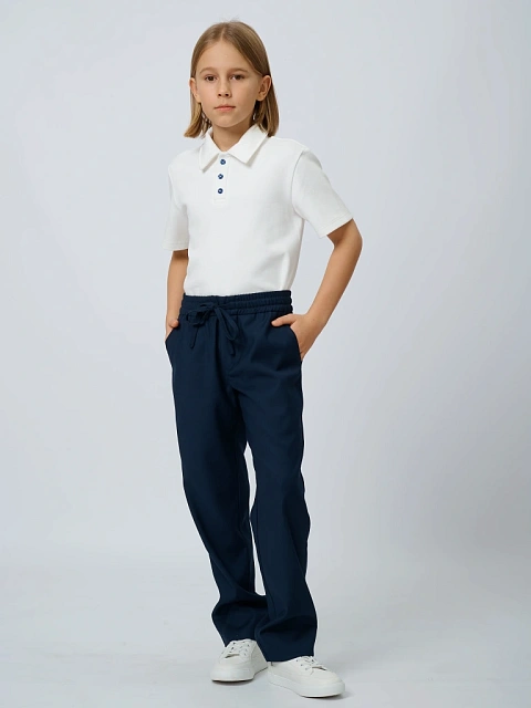 Брюки с поясом на резинке и шнурком