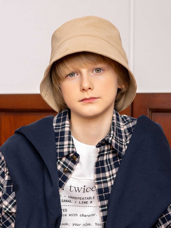 Панама из вельвета в цвете: Светло-бежевый Ole! Twice - фото 2