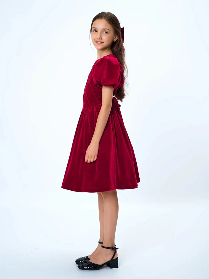 Платье из бархата с кристаллами в цвете: Красный Ole! Twice - фото 4