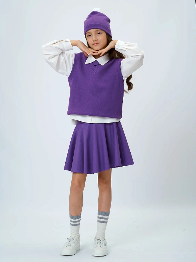 Жилет из фактурного трикотажа в цвете: Фиолетовый Ole! Twice - фото 6