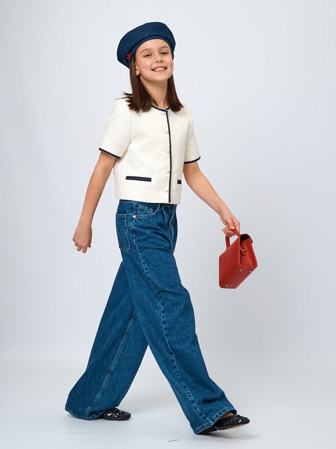 Джинсы широкие в цвете: Темно-синий Ole! Twice - фото 5