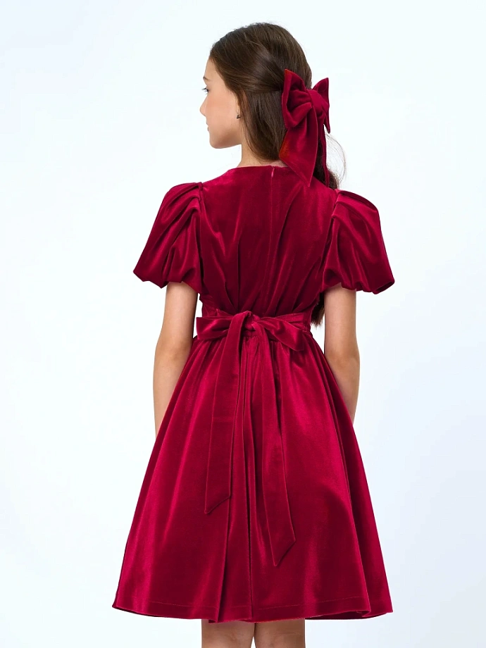 Платье из бархата с кристаллами в цвете: Красный Ole! Twice - фото 5