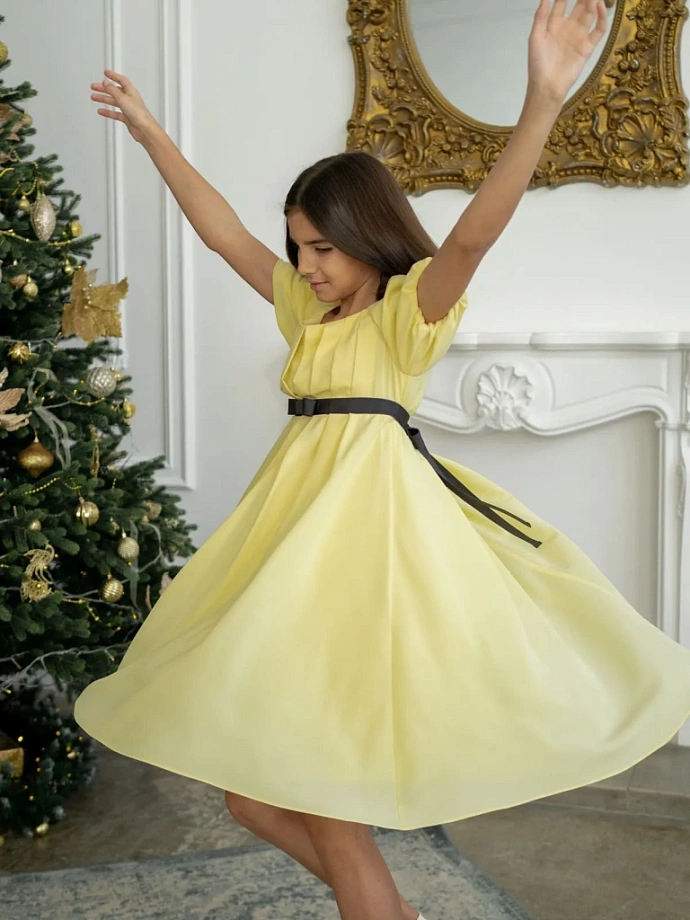 Платье с драпировкой в романтичном стиле в цвете: Желтый Ole! Twice - фото 5